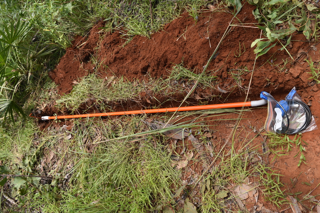 sensor probe in ground trench